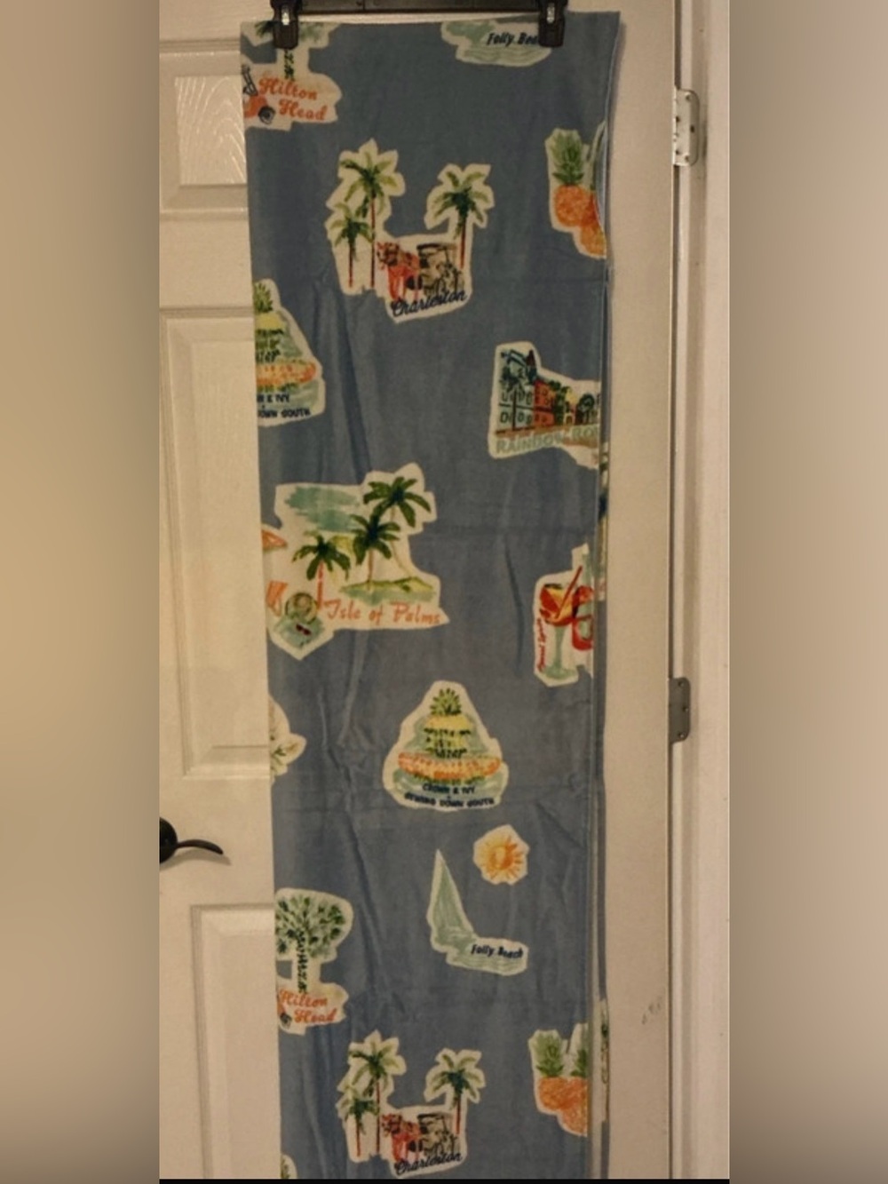 crown & ivy X Sewing Down South Souvenir Lounge Beach Towel 36” x 84” NWT